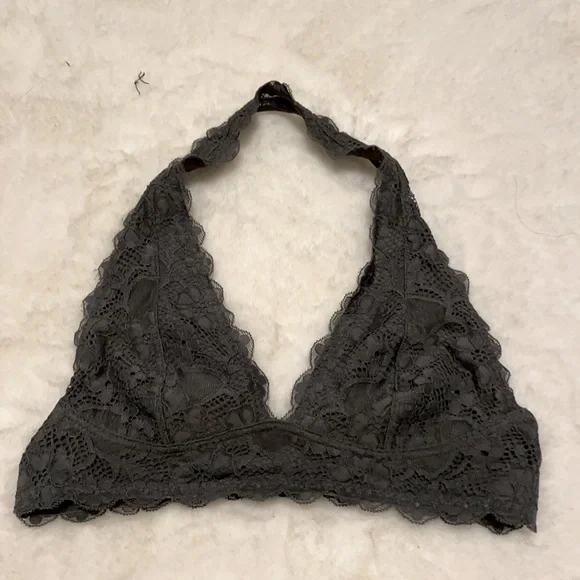 Free People Galloon Halter Lace Bralette (2 available: black & grey) - Picture 13 of 14
